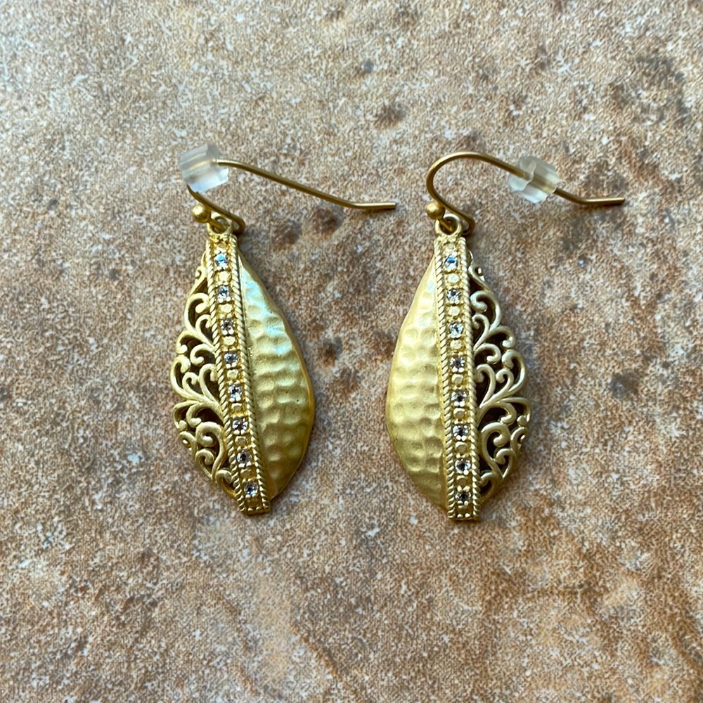 Lia Sophia Gild Leaf Earrings with Jewelled Detail, Kiam Family
